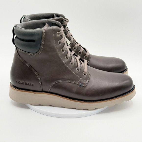 Cole Haan Grand Woodbury Boot Size 8 Mens Grey Leather Waterproof New no box main image 6